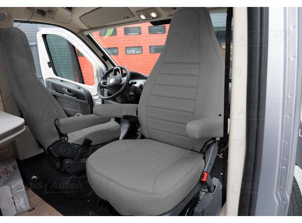 Bobil setetrekk. Grå Eura Mobil Ducato 2016- int.nakkestøtter 