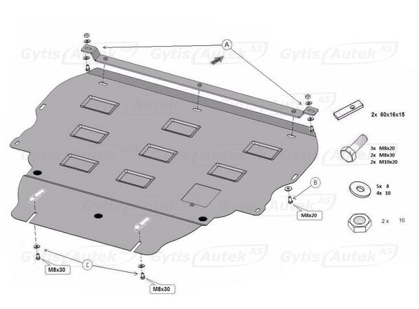 Bunnplate | Volvo V40 2012-2019 | gytisautek.no