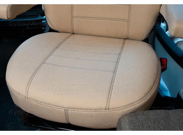Bobil setetrekk. Beige Challenger 2006-2016 sep. nakkestøtter 