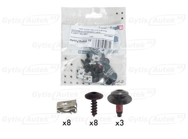 Monteringssats till hasplåt i plast VW Golf V 2004-2009 