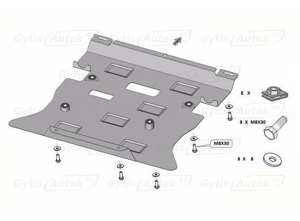 Bunnplate. Stål MB GLE-Klasse W166/C292 2016-2018 
