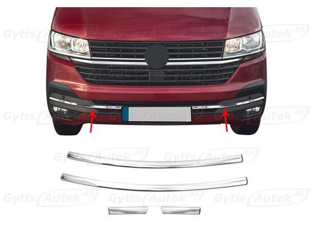 Främsre stödfångardekor. Stål VW T6.1 2019-2024 