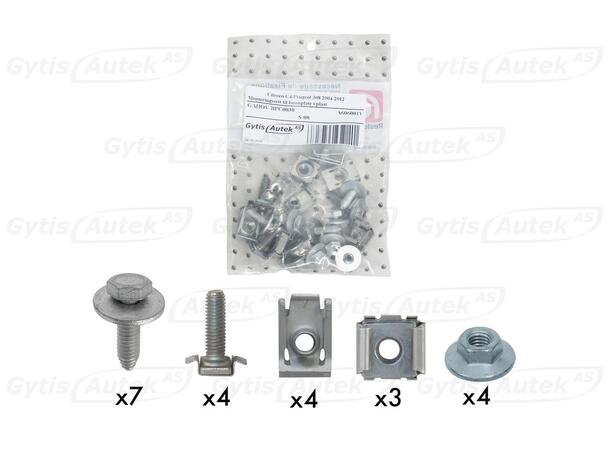 Monteringssats till hasplåt i plast Citroen C4 2004-2008 