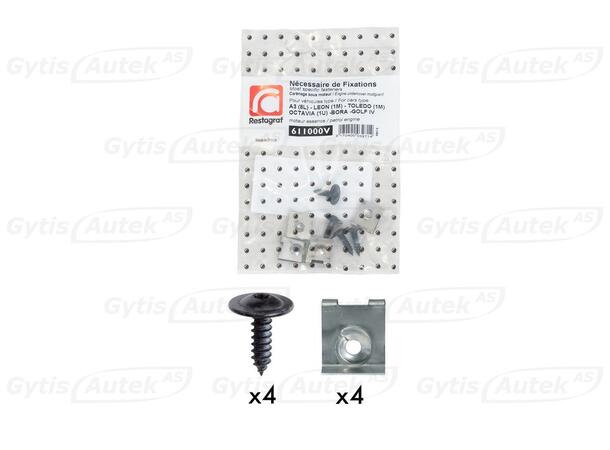 Monteringssats till hasplåt i plast Seat Leon 1998-2006 Bensin 