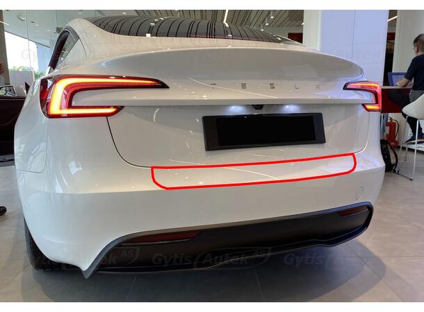 Bakfangerbeskytter. Folie. PPF Tesla Model 3 2023-> 