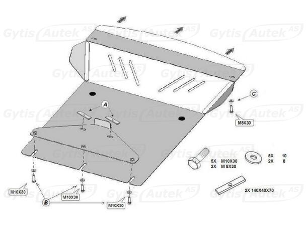 Bunnplate | SsangYong Rexton W 2015-2017 | gytisautek.no
