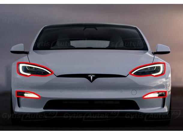 Lyktskydd. Folie. PPF Tesla Model S 2022-> 