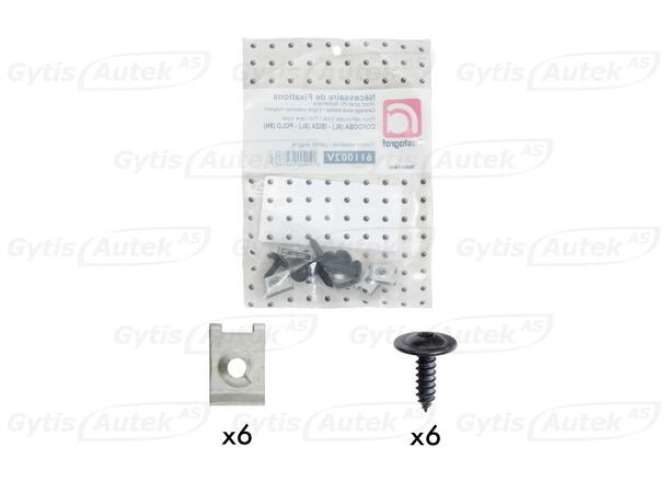 Monteringssats till hasplåt i plast Seat Ibiza 2002-2008 Bensin 