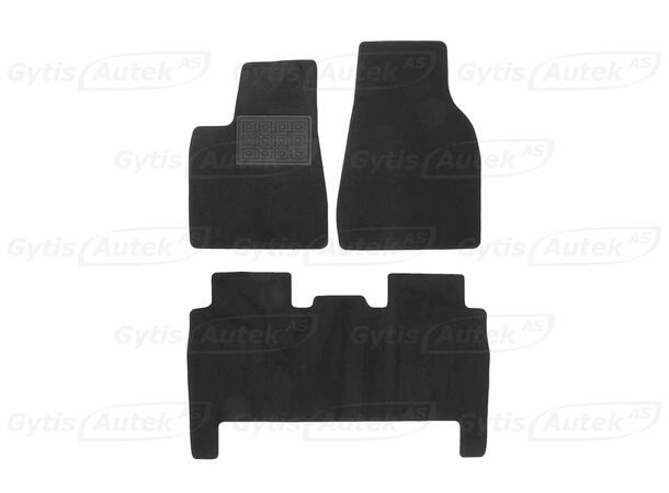 Bilmattor. Textil Tesla Model X 2016-2021 5 säten 