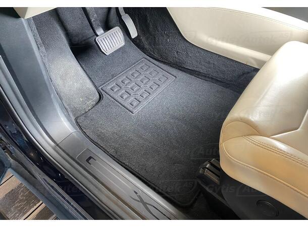 Bilmattor. Textil Tesla Model X 2016-2021 6 säten 