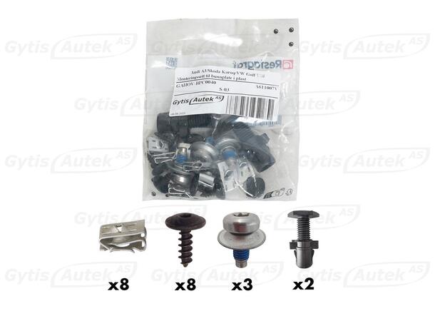 Monteringssett til bunnplate i plast Audi A3 2020-> 