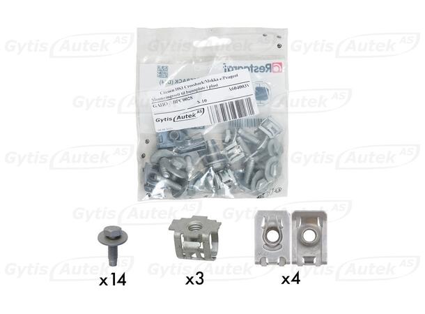 Monteringssats till hasplåt i plast Peugeot 208 / e-208 2020-> 
