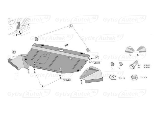 Hasplåt | Audi A4 1994-2001 | gytek.se