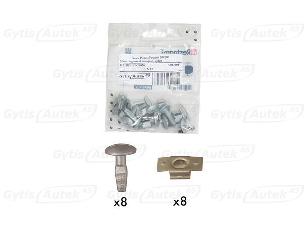 Monteringssats till hasplåt i plast Citroen Xsara Picasso 1999-2010 