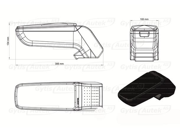 Armstöd. Classic. Konstläder Toyota Yaris 2014-2020 