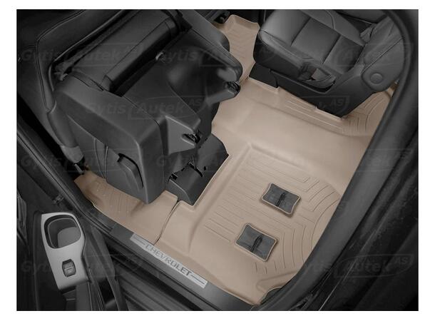 Bilmatta. 2+3. rad. Beige. Plast Chevrolet Suburban 2015-2020 