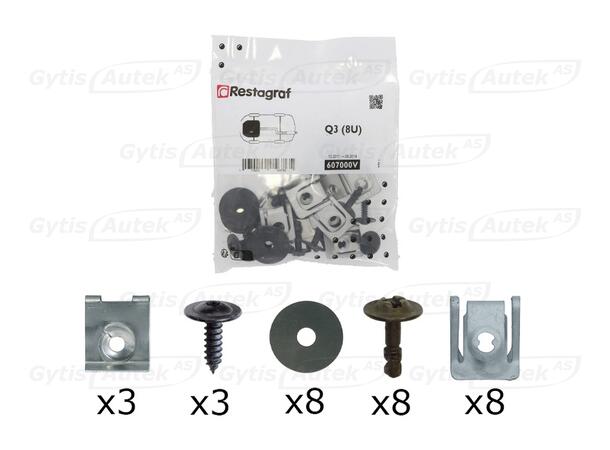 Monteringssett til bunnplate i plast Audi Q3 2011-2018 