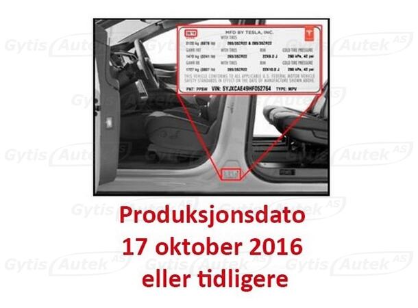 Bagagerumsmatta | Tesla Model X 2016-2017 | gytek.se