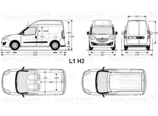 Lastrumsskydd. Plast Fiat Doblo Cargo 2010-2022 L1 