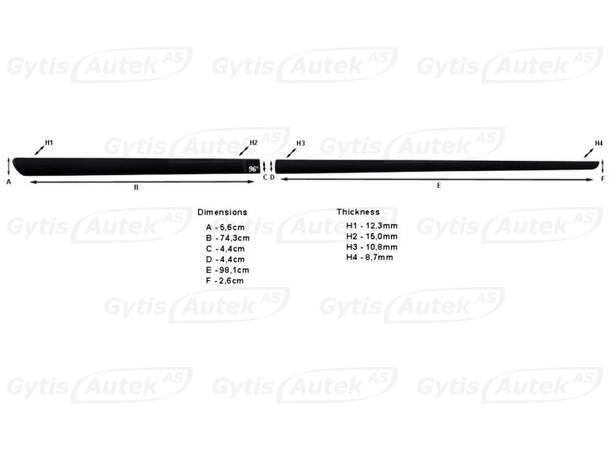 Sidelister til Toyota Yaris 2014-2020 | gytisautek.no
