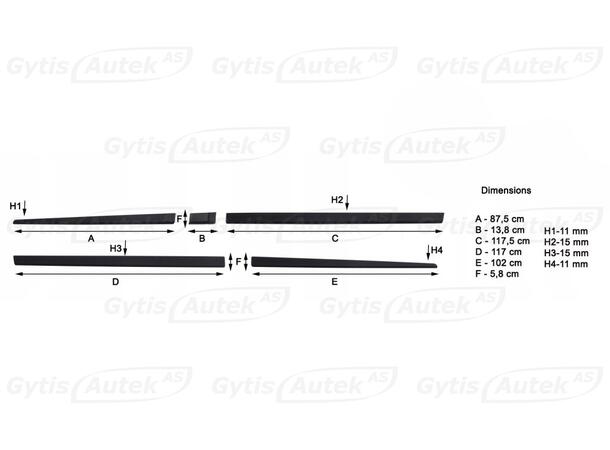 Sidolister till MB V-Klasse W447 2015-> | gytek.se